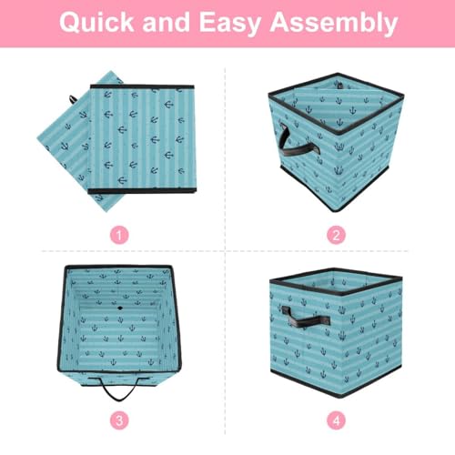 Boîte de rangement pliable avec poignées solides pour linge et jouets - 6