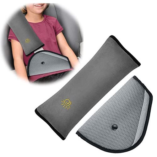 Diagtree Belt Strap Cover, Seat Belt Cover for Kids Seatbelt Pillow Adjust Vehicle Shoulder Pads Safety Headrest Neck Support for Children Baby Adult(Gray)