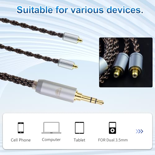 Image of okcsc Acoustune Pentaconn Ear PE 8 Core Upgarded OFC Audio Cable Pure Copper Alloy Earphone Cable for Pentaconn Ear PE Upgrade Cable for Acoustune HS1650CU HS1655CU 1670SS 4.4MM 3.94FT