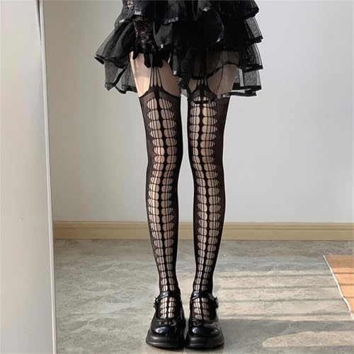 ニーハイストッキング コスチューム コスプレ ロリ系 コスチューム用小物 セクシー シームレスパンティスト ッキング 網タイツ レースデザイン ボディライン美脚ストッキング かわいい 美脚 通気性 1足セット ハイソックス 靴下 - 画像2