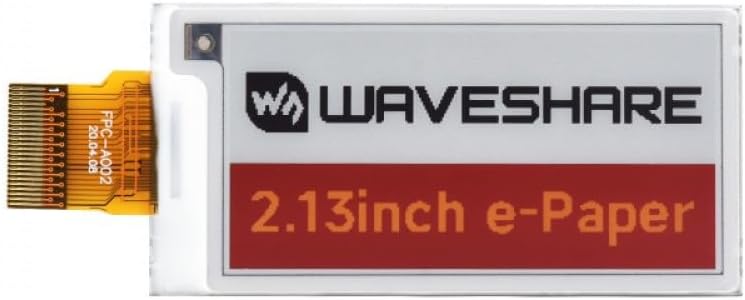 AmpOhm360 2.13inch E-Paper Display Module Red Yellow Black White 250x122 Resolution Ultra Low Power for IoT DIY Electronics Projects SKU-24797