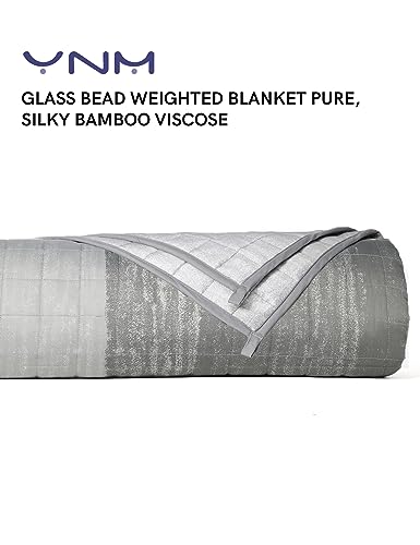 Image of YnM Cooling Weighted Blanket Oeko-Tex Certified Material with Premium Glass Beads (Gradient Dark Grey, 48''x72'' 15lbs), Suit for One Person(~140lb) Use on Twin /Full Bed