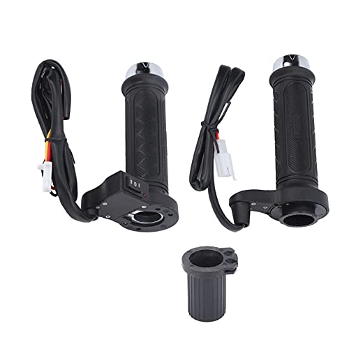 Empuñadura calefactable para motocicleta eléctrica, calentador de manillar de temperatura ajustable de 12V para manillar de motocicleta de 7/8 pulgadas, placa cromada negra, 2 uds.