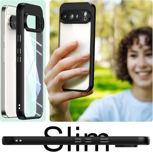 Image of VONZEE Clear Back Case Cover for Google Pixel 10 Pro 5G | Shockproof Design | Hard Back Cover Case for Google Pixel 10 Pro 5G (PC & TPU, Black)