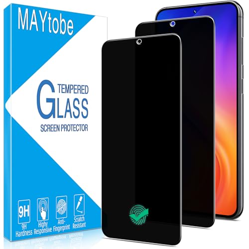 MAYtobe [2-Pack Privacy Screen Protector Designed for Samsung Galaxy S23 Plus Tempered Glass Support Fingerprint Unlocking No Bubbles Anti Scratch Easy to Install