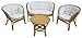 Savino Fiorenzo Set Completo Salotto in Vimini bambù e Rattan Luna Bahama Naturale Divano poltrone Tavolo