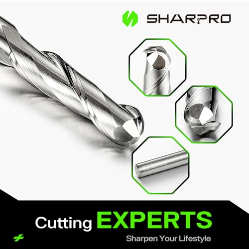 Image of 1 /4 Ball Nose CNC Router Bits 1 /4 Inch Shank, Carbide Ballnose Up Cut Router Bit, End Mill for Wood, Aluminum, Engraving, 1 inch CL, 2-1 /4 inch OVL