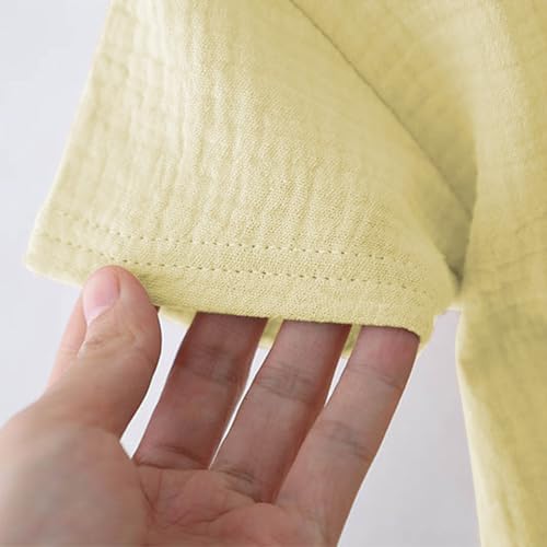 Toddler Boys Girls Cotton Linen Outfits Short Sleeve Button Down Shirt & Wide Leg Shorts Breathable Kids Matching 𝐋ounge Set2