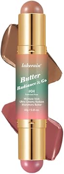 lakerain Shading Stick, Double-Ended Design, Nose Shadow, Natural Finish, Multi-Stick, For Both Cheeks, Highlights, Portable, 0.4 oz 10 g, Cream, Adhesion, Daily Use #4 Sunkissed Rose