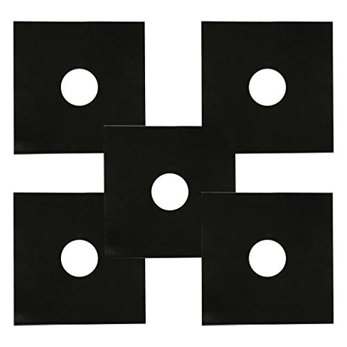 Range Kleen 672S NonStick Gas Stove Liners, 5 Pack, Black 10.75 Square Inch w 2.875-inch Inner Hole Diameter