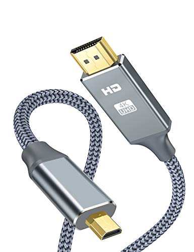Micro HDMI to HDMI Cable 1M, Snowkids 4K 60Hz HDMI to Micro HDMI Cord (Male to Male) 3D/ARC/HDR/4K/Audio Return Support for Hero, Action Camera, Bi-Directional