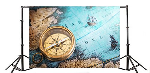 Yeele 7x5ft Vintage Nautical Map Compass Photo Backdrops Vinyl Columbus