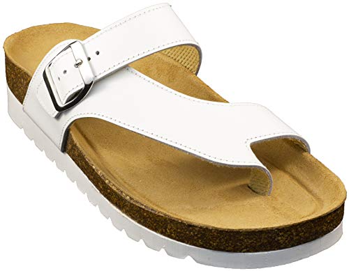 sanaGens Masai 72 - Chanclas rojas Made in Italy, Color blanco., 41 EU