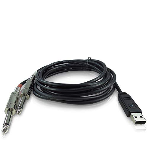 BEHRINGER 2 Stereo 1 4 Line In to USB Interface Cable Black, (LINE2USB)