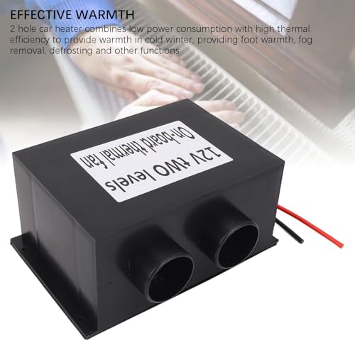 Calentador de coche 12V 600W con dos orificios y control de temperatura dual 2