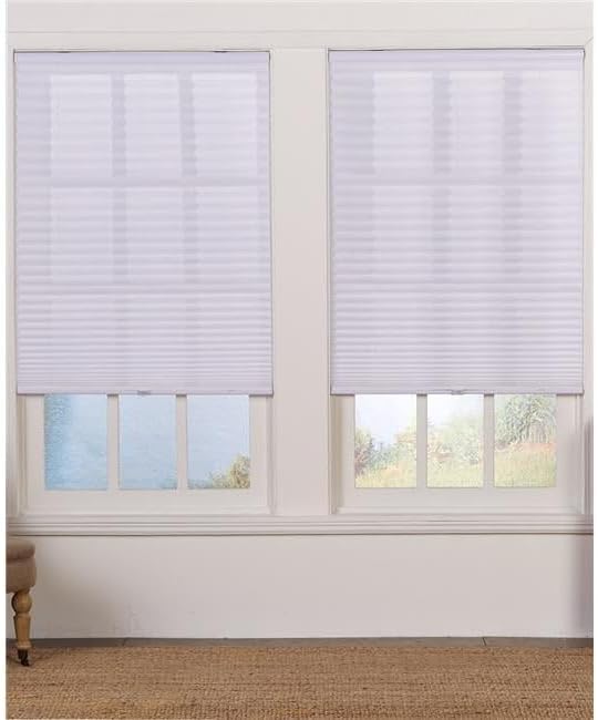 Cordless Light Filtering Pleated Shade White - 35 x 64 in.