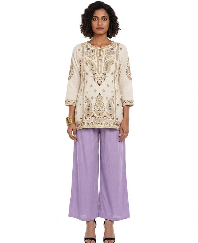 srisaras Women’s Solid Rayon Wide-Leg Palazzos | Soft, Breathable & Comfortable Pull-On Pants for Casual, Office, Lounge & Everyday Wear-picture-35