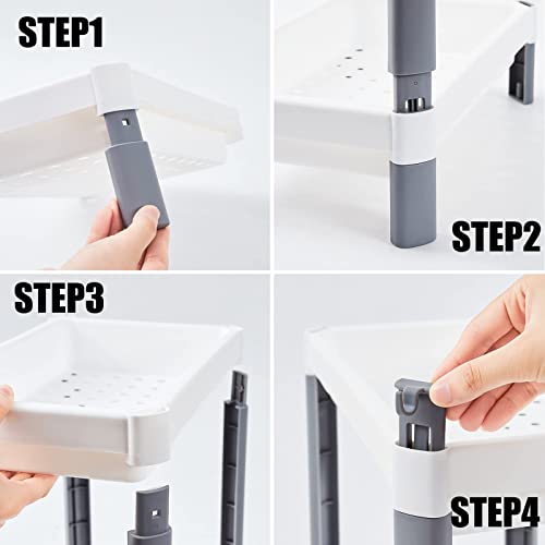 HIEEY 2 Pack Under Sink Organizer,2-Tier Bathroom Organizer,Multi-Purpose Under Sink Shelf Organizer,Bath Collection Baskets with Hooks for Bathroom Kitchen Countertop and Cabinet - Thumbnail 6