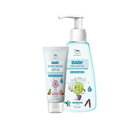Image of TNW- The Natural Wash Baby Shampoo & Sunscreen SPF 30 Cream | For Cleansed Hair | Nourished Skin