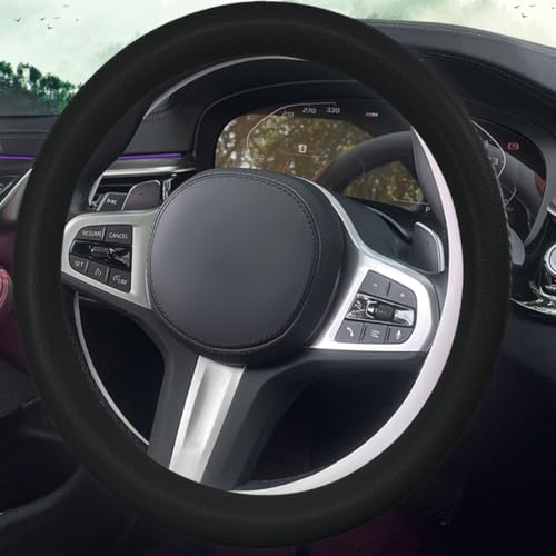 Car Steering Wheel Cover, Soft Odorless Silicone Steering Wheel Protector, Anti-Slip Auto Steering Wheel Cover Universal Fit 14 Inch, Vehicle Interior Accessories for Cars SUVs Trucks (Black) - Thumbnail 4