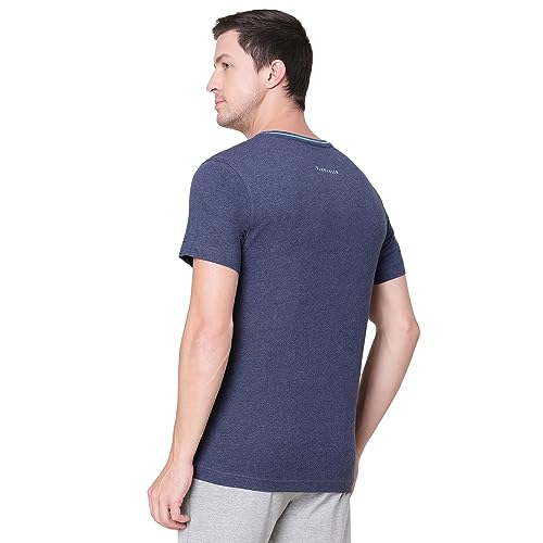 Image of Van Heusen Men Athleisure Regular Fit T-Shirt - Cotton Rich - Smart Tech, Easy Stain Release, Anti Stat, Ultra Soft, Moisture Wicking