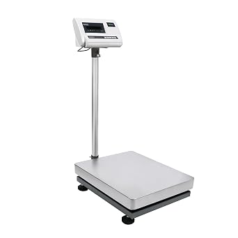 U.S. Solid 350 lb x 0.002 lb Digital Bench Scale, 304 Stainless Steel Postal Package Shipping Scale, 160 kg Capacity, 1 g Accuracy, 16 x 20 in Platform, Lb/Kg Conversion Supported