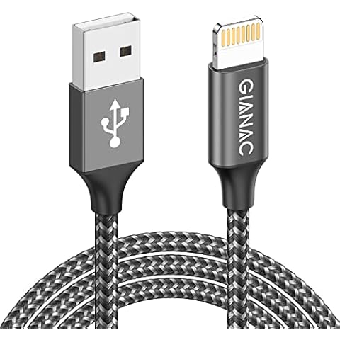 GIANAC iPhone Charger Cable, Lightning Cable [1.7FT/0.5M] MFi-Certified Nylon Braided Lightning Cable Fast Charging Cable Compatible with iPhone 13/12/11/Pro/Xs Max/X/8/7/Plus/6S/6/SE/5S Cover