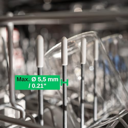 Schutzkappen für Geschirrspüler Korb, 120 Stück, aus Silikon, in Grau, 25 x Ø 5 mm, Schutz Zinken universell für die meisten Geschirrspüler, Spülmaschine Korbspitze Kappe, Ersatz Abdeckkappen Gestell