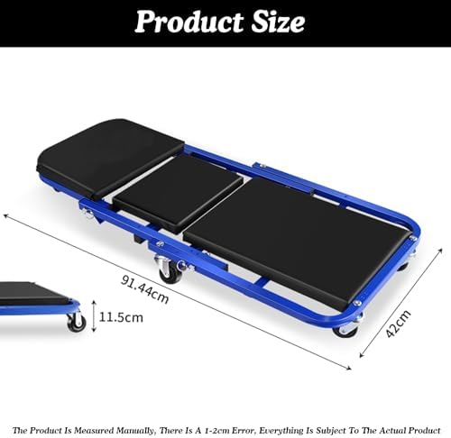 2-in-1 Rolling Car Creeper & Seat, Foldable Mechanic Creeper for Auto Repairs, Portable Garage Tool, Easy to Store & Use, Ideal for Repair Shops