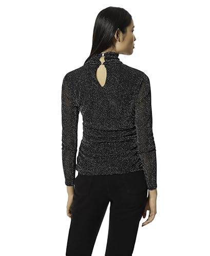 Cable & Gauge Lurex Mesh Turtleneck2