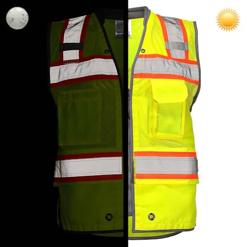 Image of DOME75 OMNI Series OV6123 Class 2 HiVis Contrast Heavy Duty Surveyors Vest with ProPocket