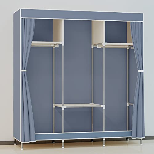 Guarda Roupa Dobrável Organizador Armário para Organizar Roupas (Cinza)