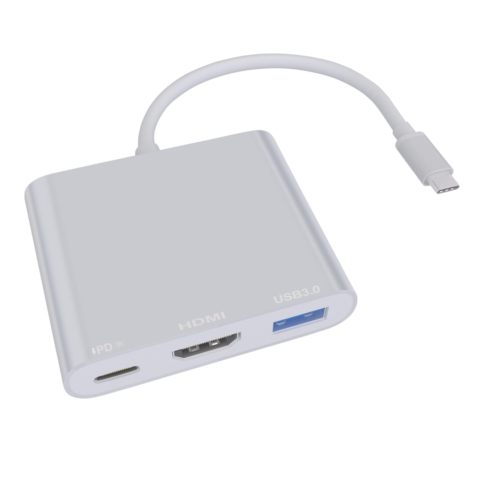 Adaptador USB HUB HDMI, adaptador multipuerto USB C a HDMI con 100 W PD en puerto de carga + puerto USB 3.0 tipo C, dongle multipuerto compatible con iPad Pro/MacBook Pro/Air/Switch y más