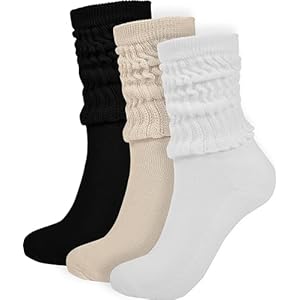 BomKinta Crew Slouch Socks – Calcetines cortos retro para mujer, calcetines tobilleros suaves y sólidos, talla 5-11