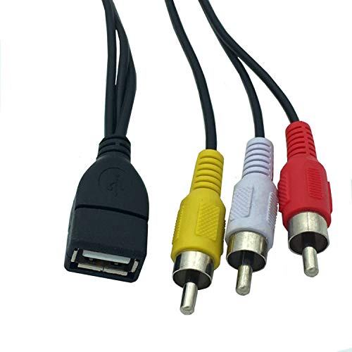 ANRANK UR20315AK 5FT/1.5M USB A Female to 3 RCA AV Audio Video Cable Cord Adapter for TV HDTV DVD