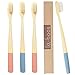 Bamboo Toothbrushes Pack of 4 | eco-Friendly & Biodegradable | Non-Plastic BPA Free Soft Natural Bristles For Gingivitis And Sensitive teeth | Recyclable Eco Toothbrush Men & Women | By laboos