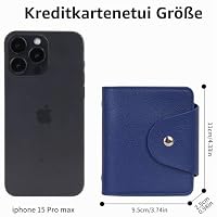 IHIGOGOFA Kreditkartenetui für Damen und Herren Kartenetui - 40 Karten 2 Fenster (Blau) – Ansicht 4