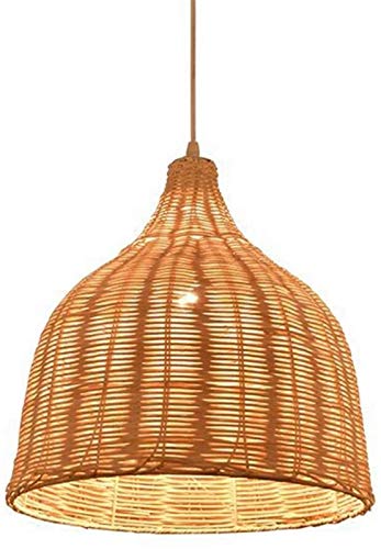 Lámpara colgante de bambú hecha a mano con diseño zen para comedor nórdico