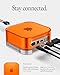 Spigen for Mac mini M4/M4 Pro (2024) Transparent Filter Case Stand Built in Air-Filter Desktop PVC Dust Prevention Ventilation - Classic C1 Tangerine