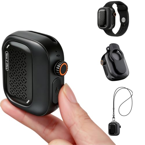 Eekontz Wearable Bluetooth Speaker, IP69K Waterproof Mini Portable Speaker, Wireless Clip On Speaker with Wrist Band, Lanyard and Clip, 20H Playtime, Built-in Mic, for Bike, Shower, Outdoor, Black - image 1