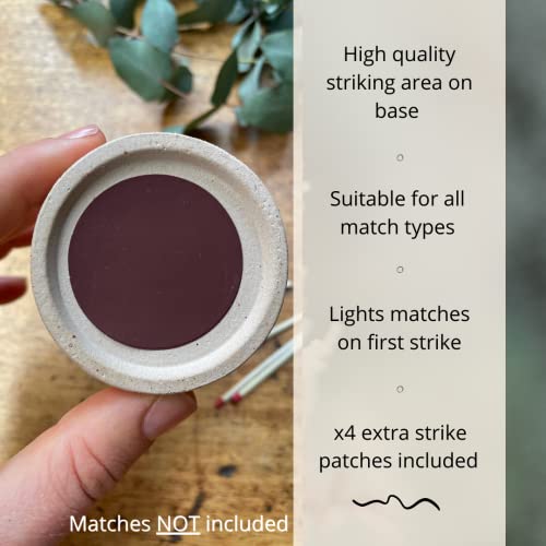 Shibusa Match Holder With Striker | Cute Ceramic Match Jar - Perfect For Matches For Candles Or Bathroom Decor | Lights All Matches | Extra 4 Striker Papers Included. Matches Not Included #TOP3