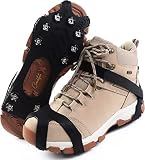 11 Spikes Crampons, Upgraded Version Stainless Steel Anti-Slip Microspikes，Ice Cleats Traction Grip