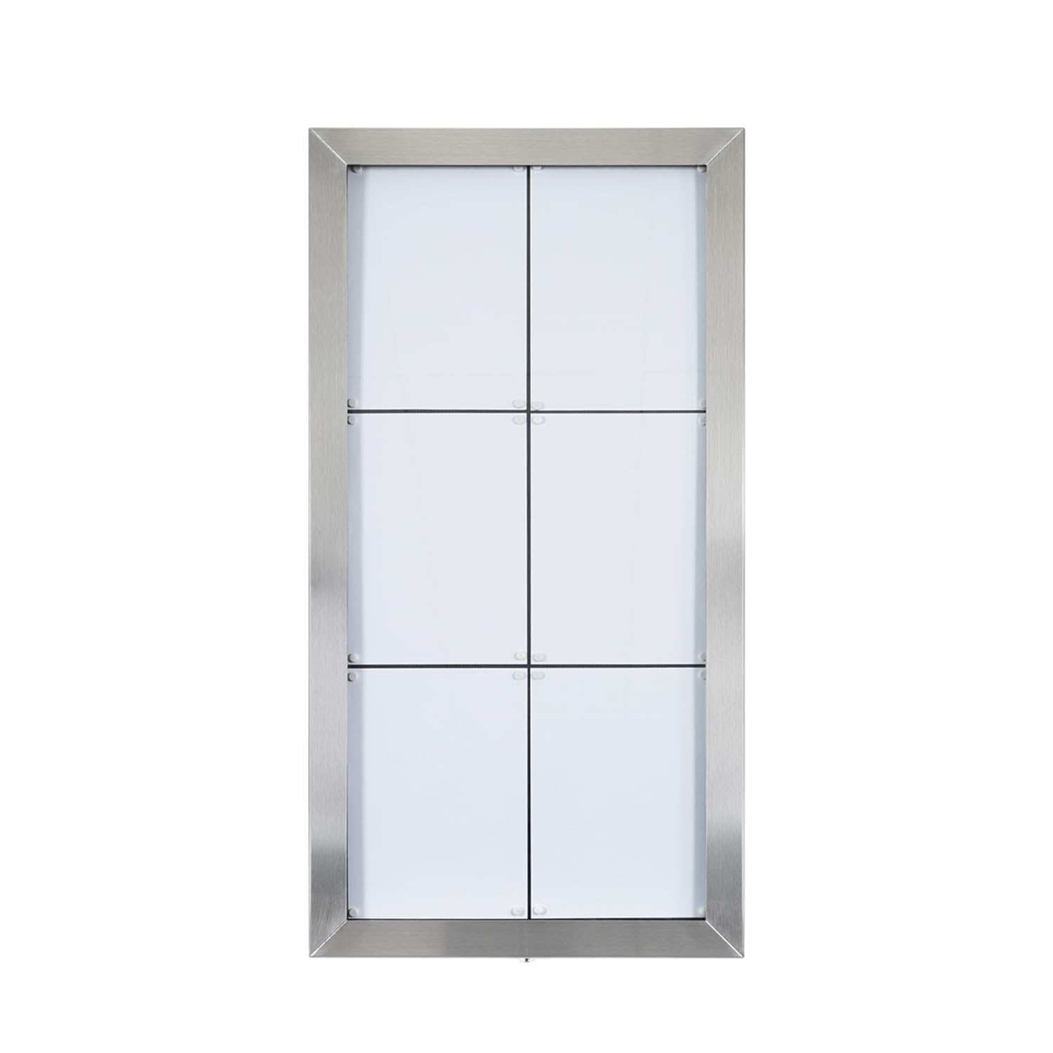 SECURIT - Outdoor Menu Holder with LED Light "Stainless Steel" - A4 | 6 Pages – Wall or Pole Mounting – Stainless Steel – for Restaurant, Cafe, Bar – Stainless Steel
