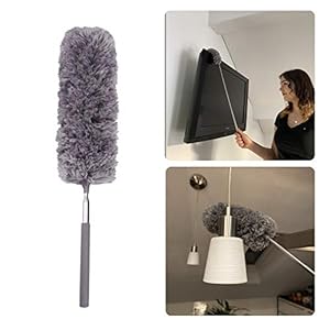 cpba germany Reinigingsborstel, plumeau, zwenkbaar en flexibel van microvezel, spinwevenbezem met telescoopsteel…