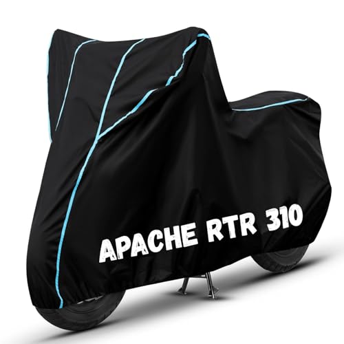 Image of Bike Cover for Apache RTR 310 100% Waterproof, Dustproof & Scratch Resistant| Fully Bottom Elastic UV Resistant Heavy Duty Body Cover | All Weather Outdoor Use