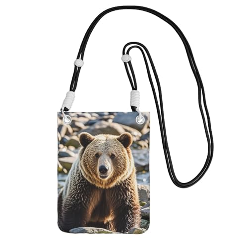 Sac pour femme et pochette téléphone portable bandoulière noire ours