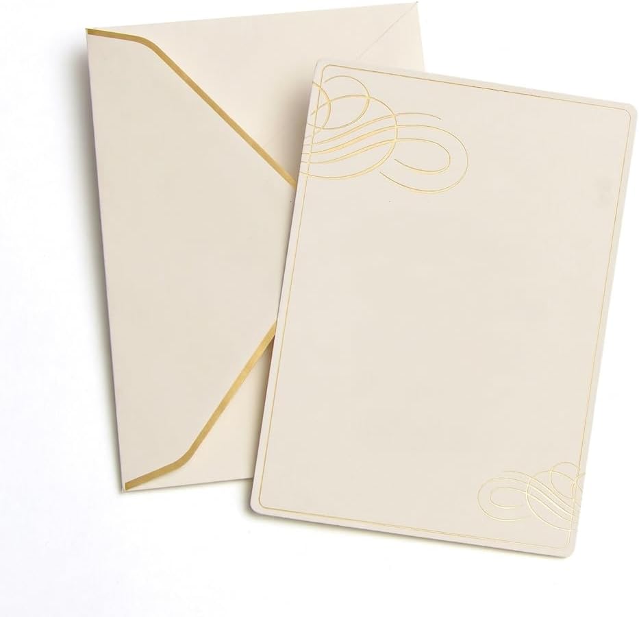 Gartner Studios Gold Foil Dots Print-at-Home Wedding Invitation Kit, Ivory, 5” x 7”, Set of 25