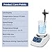 ONiLAB 120℃ 5 inch Round LED Digital Hotplate Magnetic Stirrer with Ceramic Coated Stainless Steel Work Plate, 200-1500rpm,5L,110V,Temp Probe Sensor & Support Stand & Stirring Bar Included