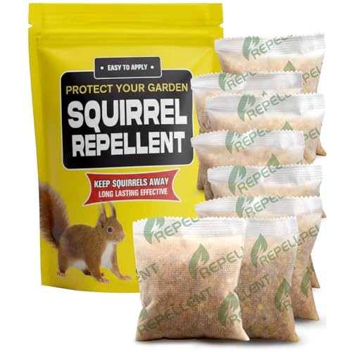 Squirrel Repellent Outdoor, Chipmunk Repellent Outdoor, Keep Squirrels Out of Potted Plants, Squirrels Repellant for Garden, Each Bag Works Up to 60 Days, Safe for People, Pets, and Plants - 8P