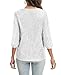 LADI TREND Women's Sparkle Sequin Party Top Glitter V-Neck Tee Concert Blouse Casual 3/4 Sleeve Shirt *Silver,Size L*